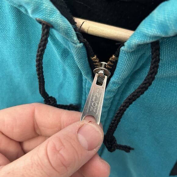 Vintage Polar King By Key Hooded Canvas Jacket “Turquoise” - Picture 9 of 11